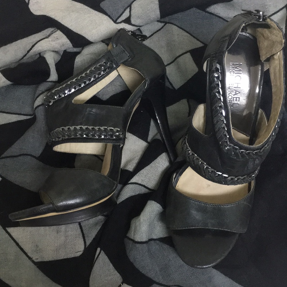 Michael Kors braid and chain sexy heel